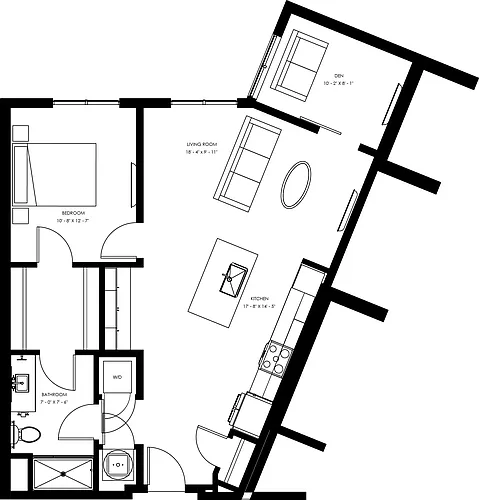 Floor plan A8 - One Bedroom + Den