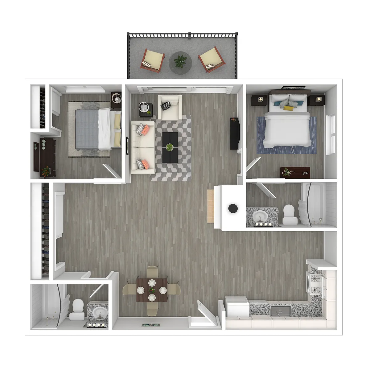 Floor plan 2 Bedroom 2 Bathroom
