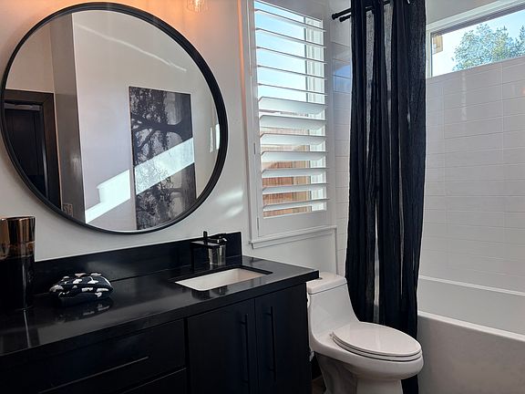 Spacious bathroom with sunken tub