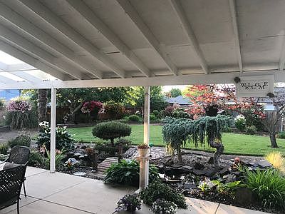 Backyard view from porch