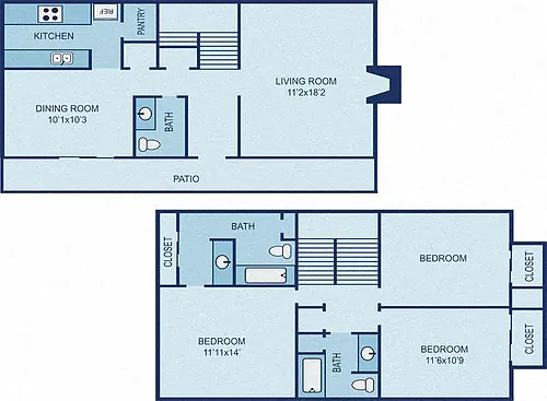 Floor plan C3 - 3BR Townhome
