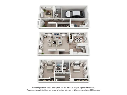 Floor plan B4 Stanton - 2 Bedroom, 3 Bathroom