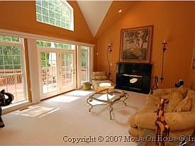 Family Room with Vaulted Ceiling