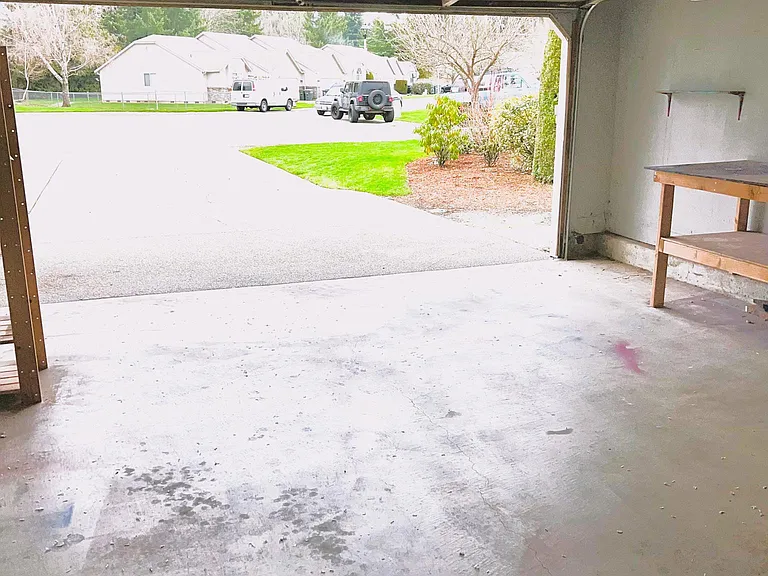 2 Car Garage with Storage Shelves