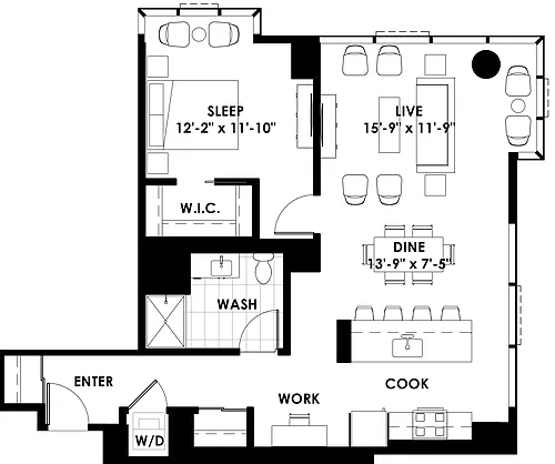 Floor plan 1E