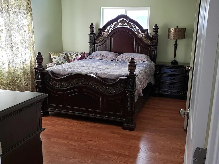 Upstairs bedroom (not master) has walk in closet, adjoining full bathroom.