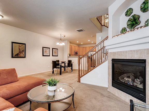 Living room with fireplace