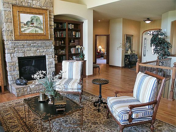 Living rm w/ wall library