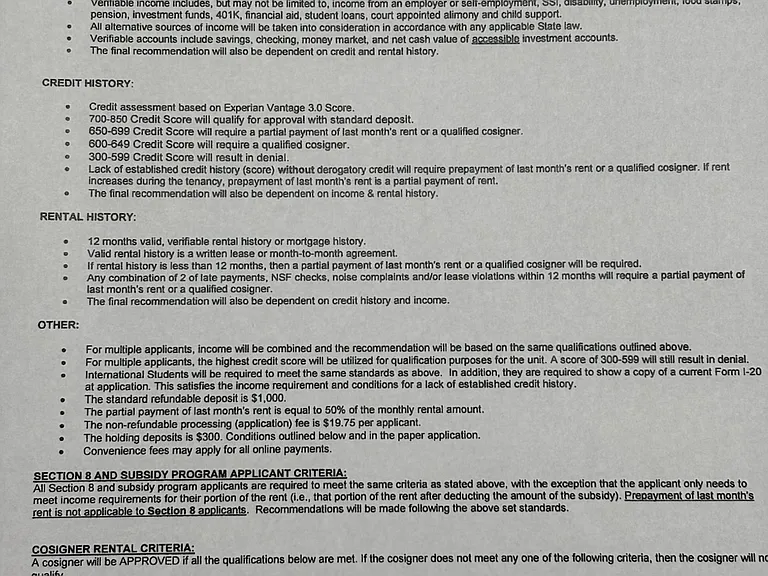 Rental Criteria pg. 1