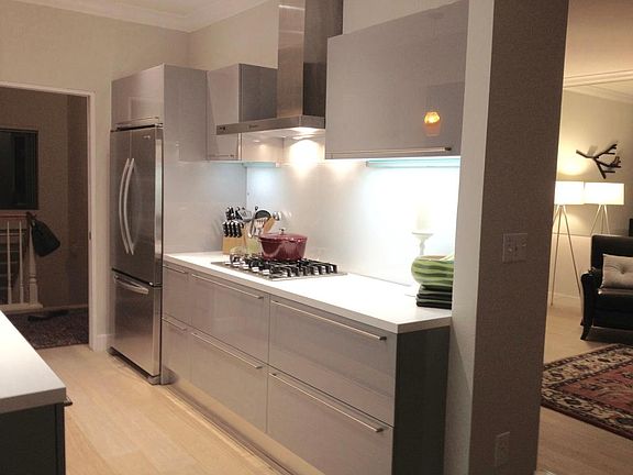 modern kitchen imported from Europe with quartz countertops