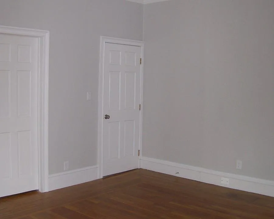 Interior front door into living room.