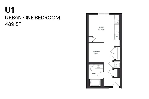 Floor plan Urban One Bedroom U1