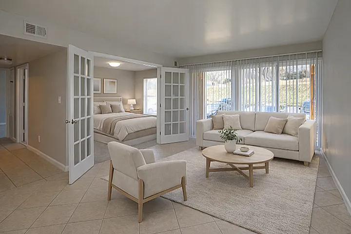 Living Room into Bedroom