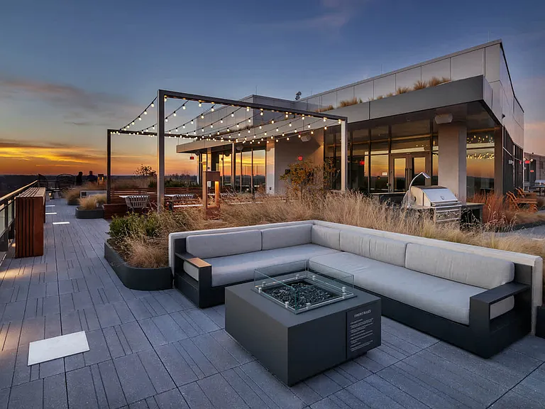 Rooftop Lounge with Fireplace