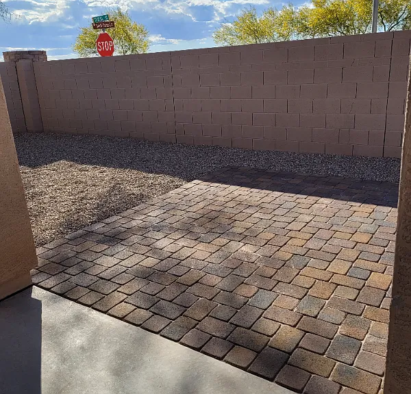 Paved patio area.