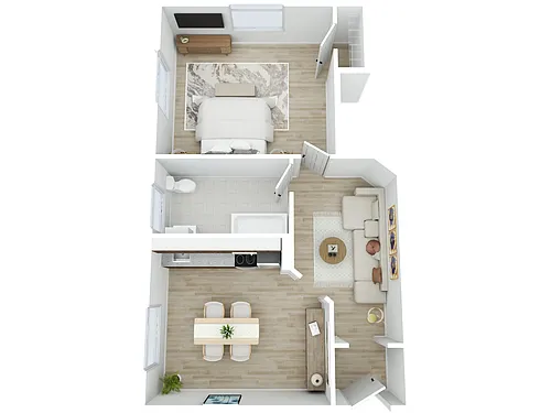 Floor plan 1 BR - 1 BTH Renovated (PC)