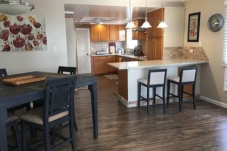 Dining room and kitchen