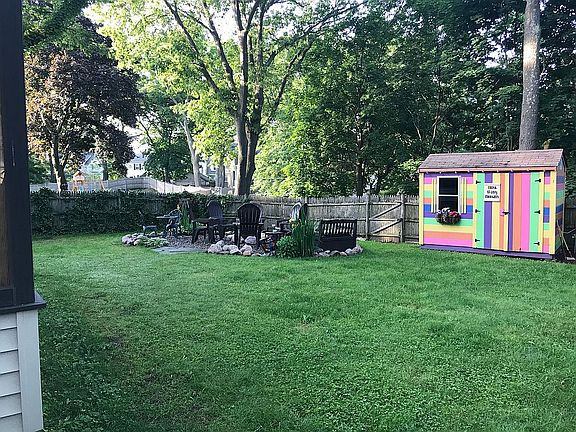 Back yard and fire pit area