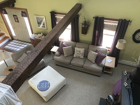 Living room from the balcony and loft