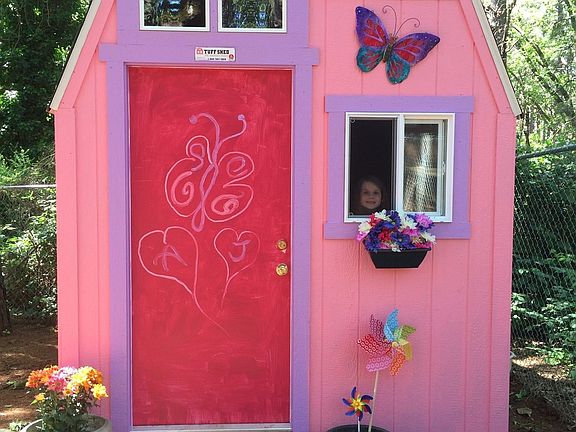 Playhouse in backyard