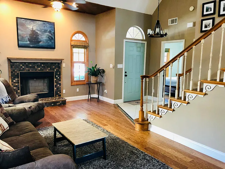 Living room and front door