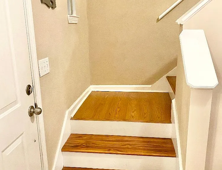 Steps leading to second floor - laundry, master bedroom with on suite on second level