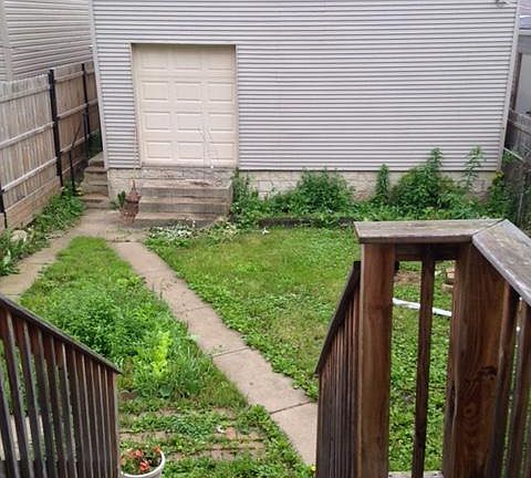 Walks down to backyard shared
