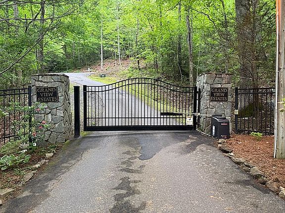 Gated entrance to community