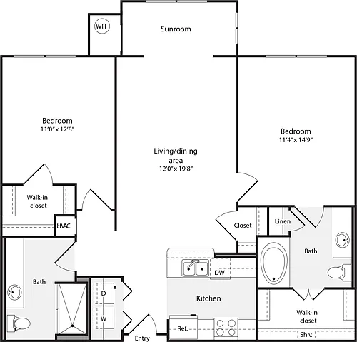 Floor plan 2 Bedrooms C