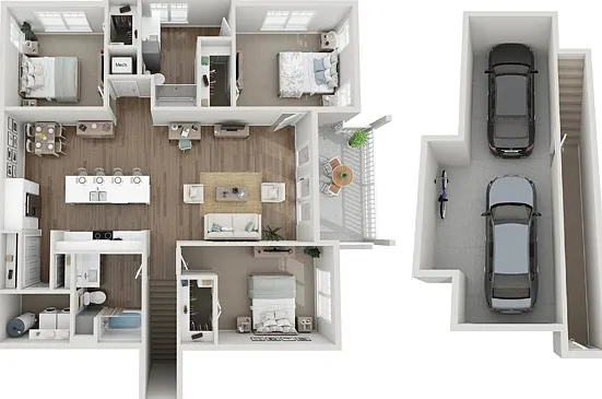Floor Plan 3B | Seasons at Franklin | Apartments in Franklin, WI Floor Plan 3B | Seasons at Franklin | Apartments in Franklin, WI