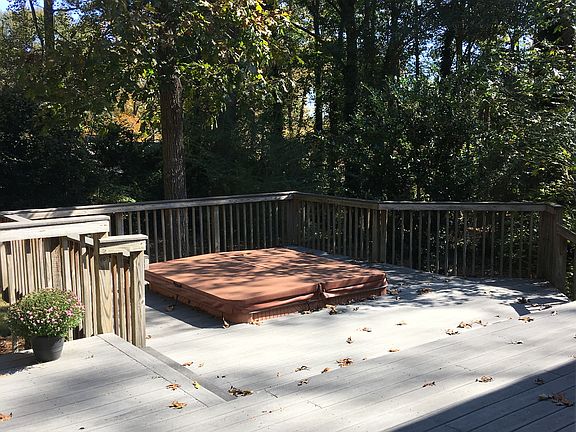 Back porch with hot tub