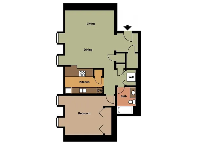 Floor plan 1 Bed / 1 Bath