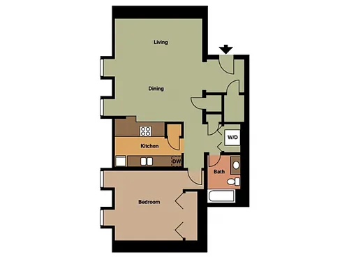 Floor plan 1 Bed / 1 Bath