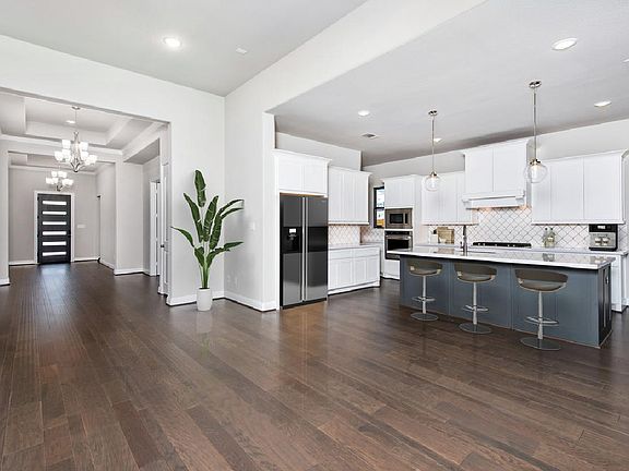Foyer leads to great room