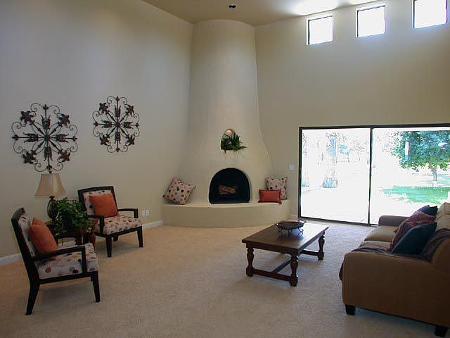 High ceilings, clerestory windows, golf course view