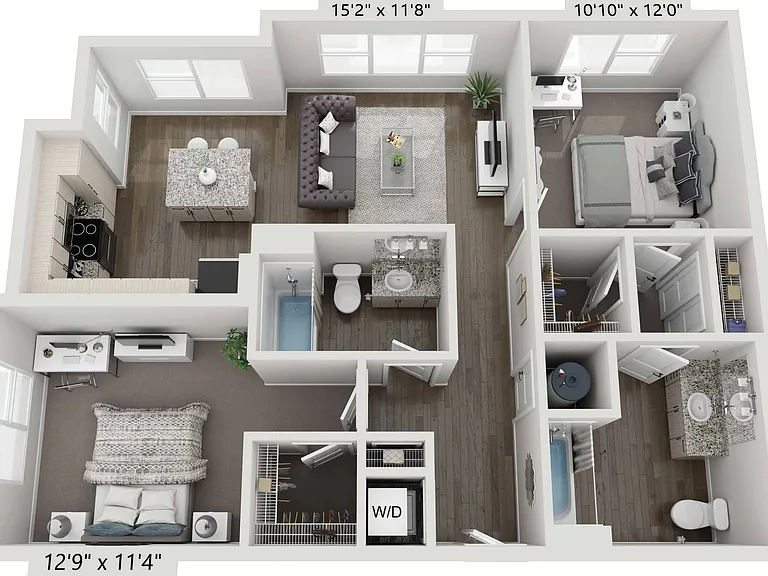 2 Bedroom | 2 Bath | 1086 SF 2 Bedroom | 2 Bath | 1086 SF