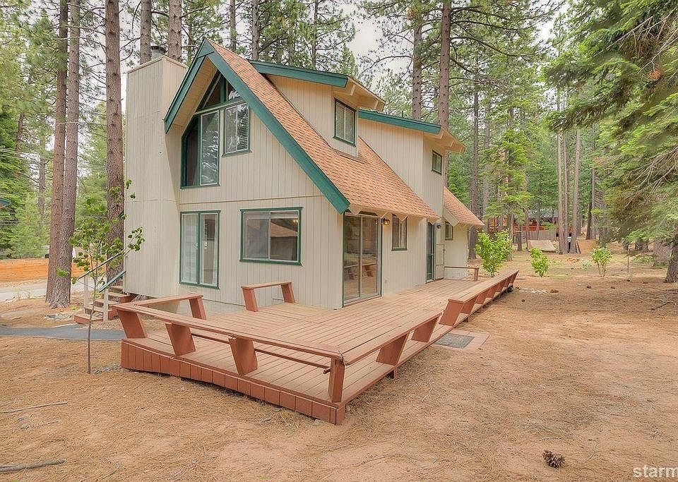 Back of house with deck