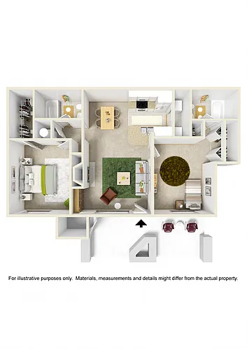 Floor plan 2 Bed 2 Bath