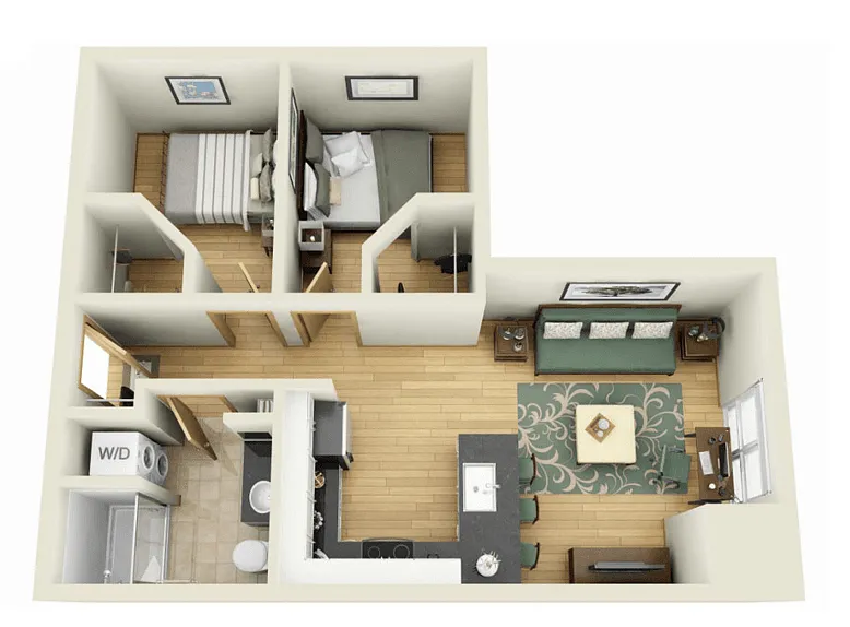 Floor plan 2 Bedroom O