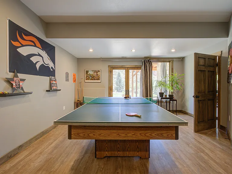 Fun hangout space in basement.