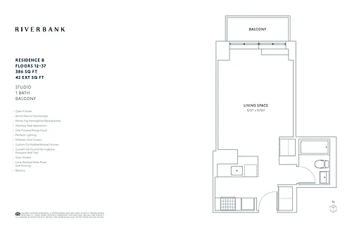 Floor plan B Line Floors 12-37 (Studio)