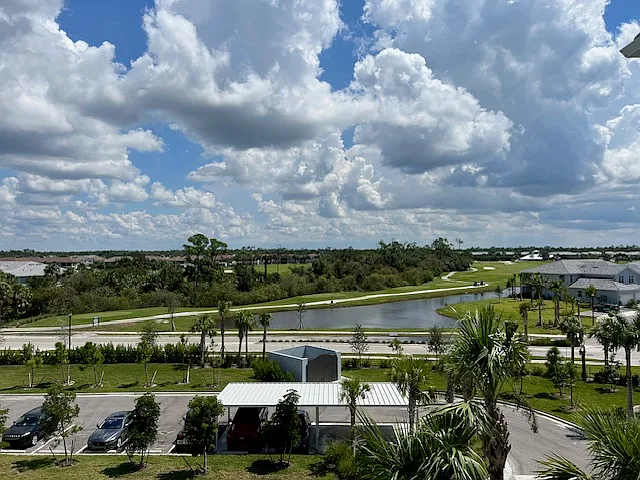 View from Kitchen overlooking 18th tee looking East
