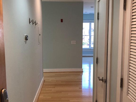Hallway entrance when you first walk in. Storage closet and hall coat closet are on the right.