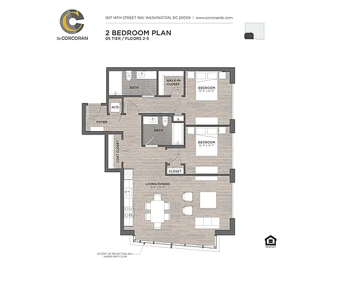 Floor plan 2 Bed 2 Bath
