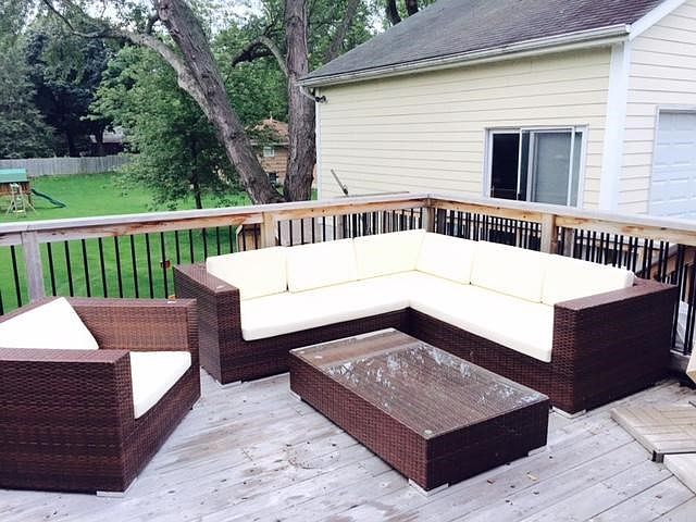 Fabulous oversized cedar deck off the Kitchen/Great room overlooking spacious backyard