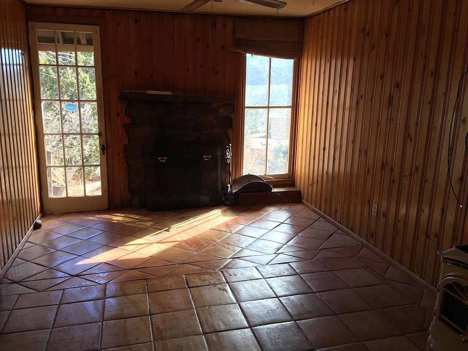 Living room with fireplace.