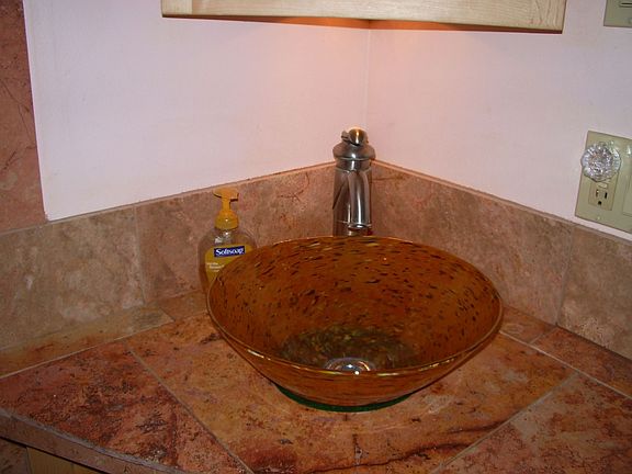 hand blown glass sink