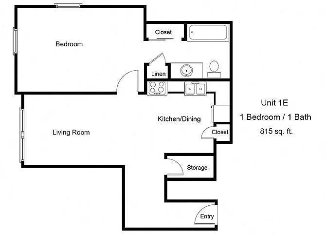 Floor plan One Bedroom - E