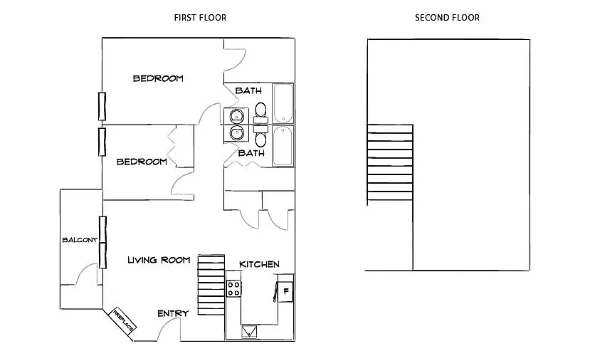 Floor plan Design 2B with Loft Premier 2