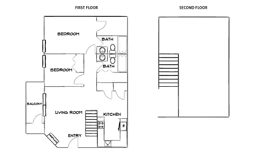 Floor plan Design 2B with Loft Premier 2